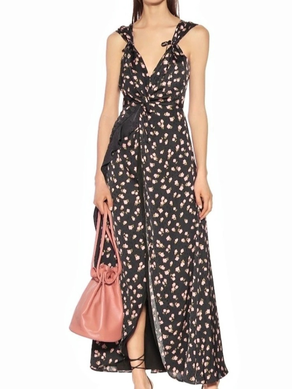 Self-Portrait Floral Maxi Dress in Navy & Pink Size 4